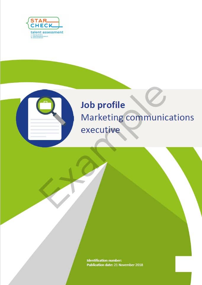 Example assessment report job profile